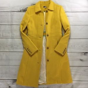 J Crew Mustard Yellow Wool Coat